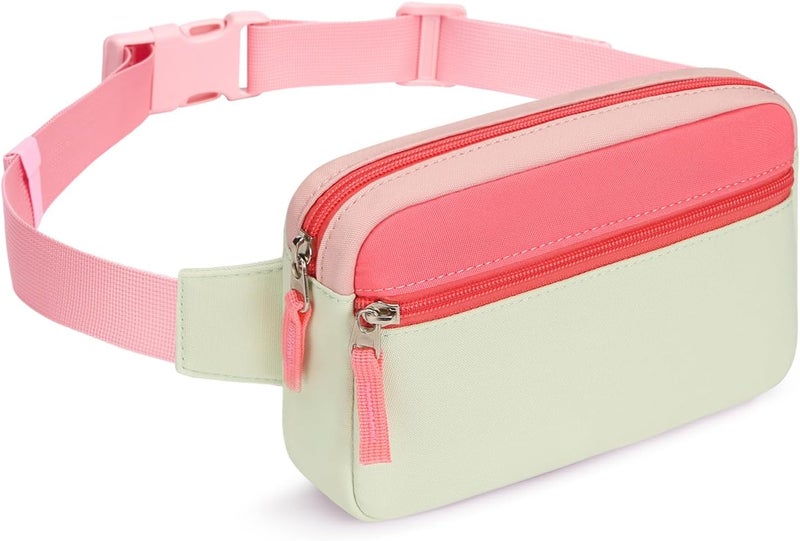 cotmcor Store Valentines Day Gifts for Kids: Fanny Pack Birthday Gift for 5 6 7 8 9 10 11 12 Year Old Teen Girls, Preppy Cute Trendy Stuff Colorblock Crossbody Bag Adjustable Belt Bags for Travel Outdoor - Image 1